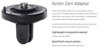 360Fly Camera Mount Adaptor