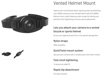360Fly Vented Helmet Mount