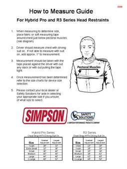 Size Chart Information – Simpson Race Products